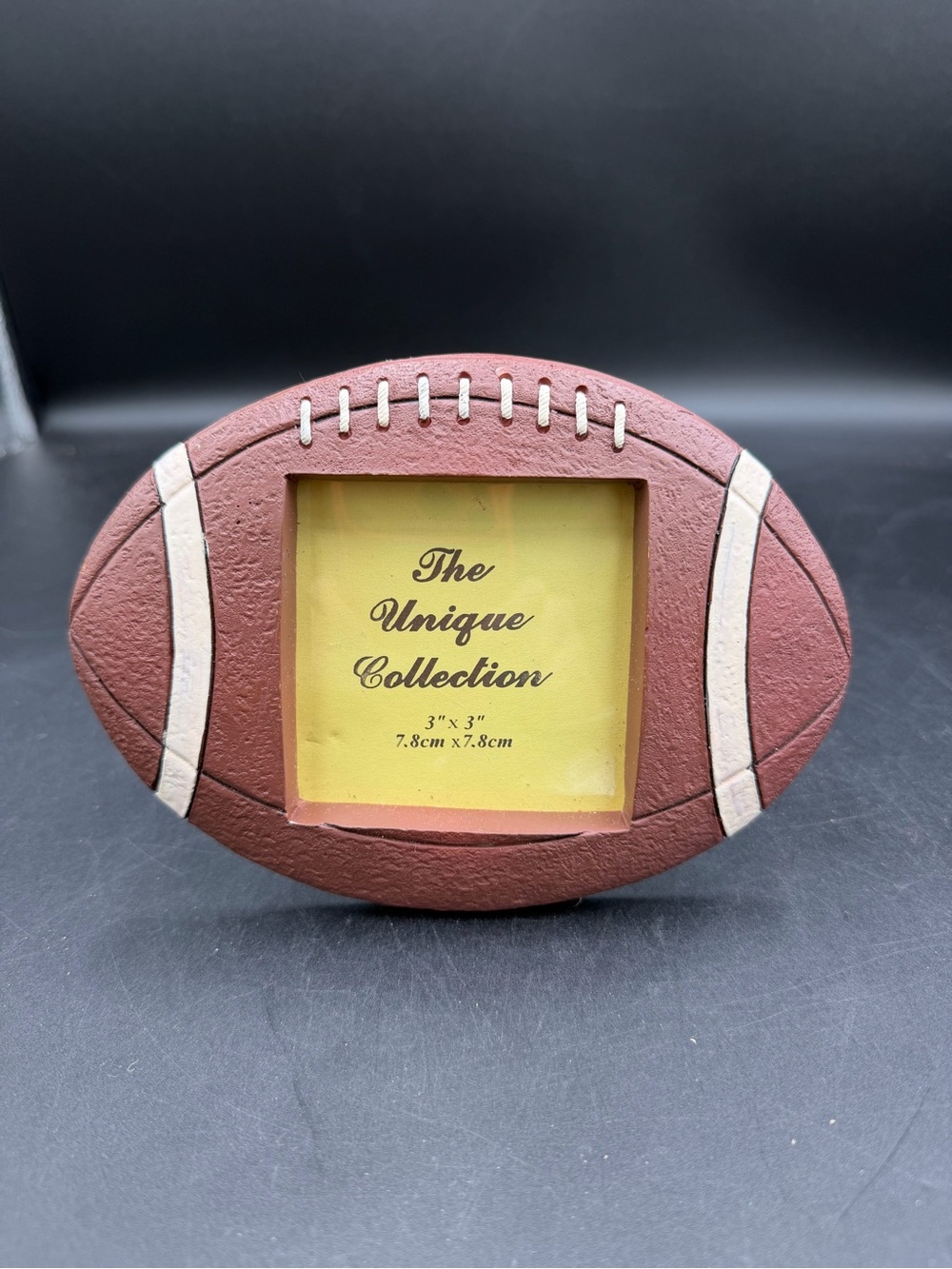 New Football Shaped Picture Frame 3” x 3” Picture